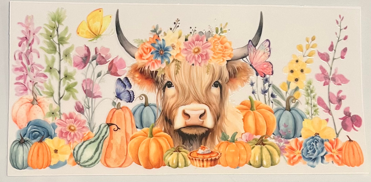 Highland Cow Bright Pumpkin